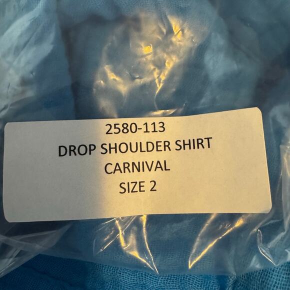 Felicite Drop Shoulder Size 2 Small NWT Blue Button-Up Collared Long Sleeve Top - Picture 8 of 8